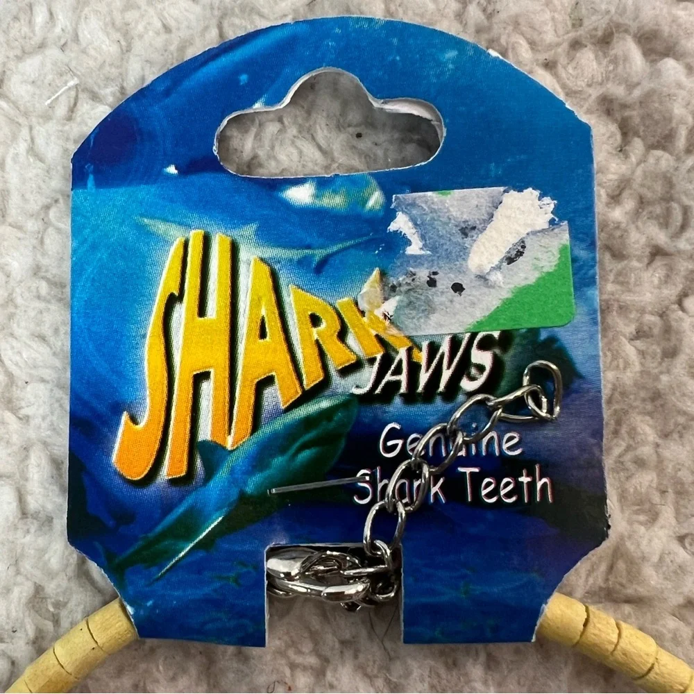 GeoCentral Shark Tooth Kids Necklace with Multicolor Wood Beads